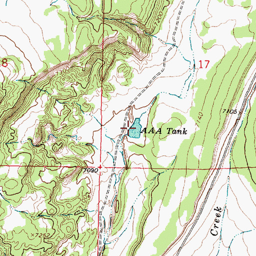 Topographic Map of AAA Tank, NM