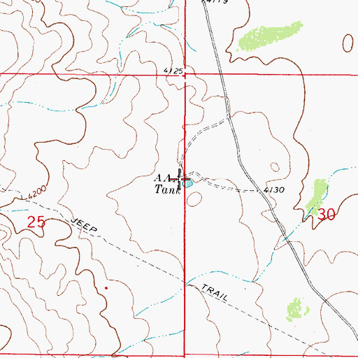 Topographic Map of AAA Tank, NM