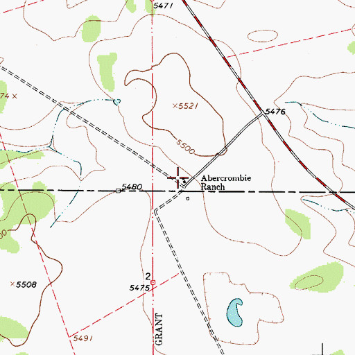Topographic Map of Abercrombie Ranch, NM