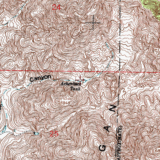 Topographic Map of Achenback Tank, NM
