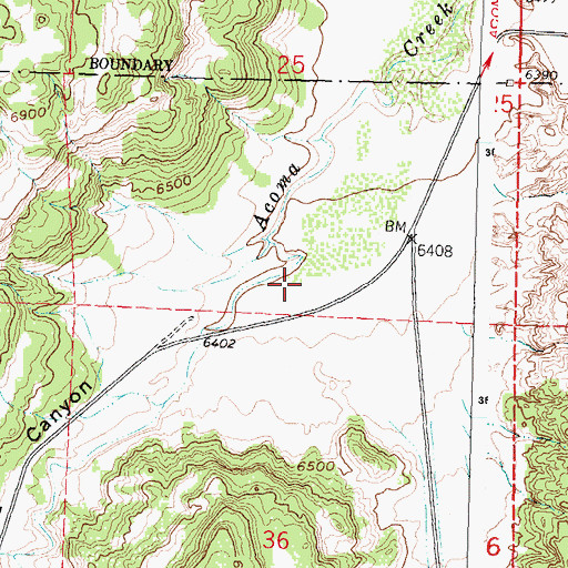 Topographic Map of Acoma Canyon, NM