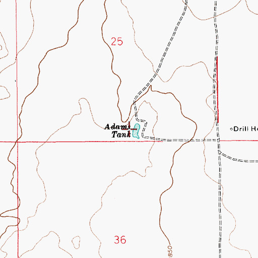 Topographic Map of Adams Tank, NM