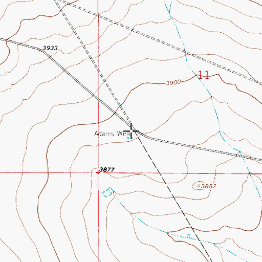 Topographic Map of Adams Well, NM