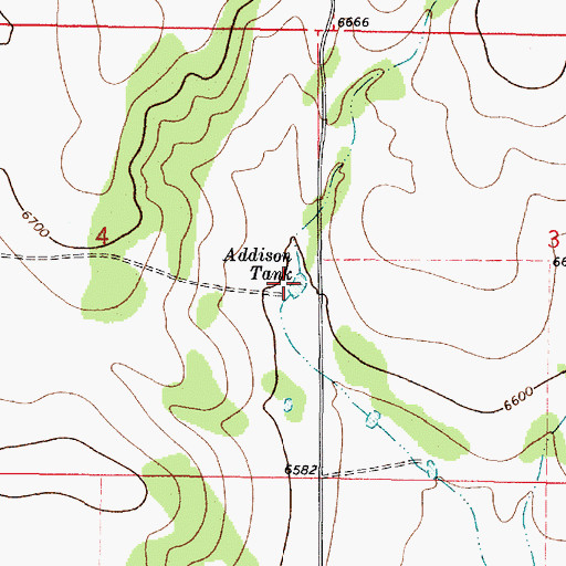 Topographic Map of Addison Tank, NM