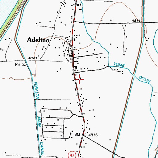 Topographic Map of Adelino School, NM