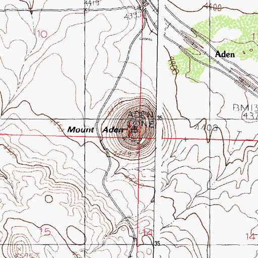 Topographic Map of Aden Mountain, NM