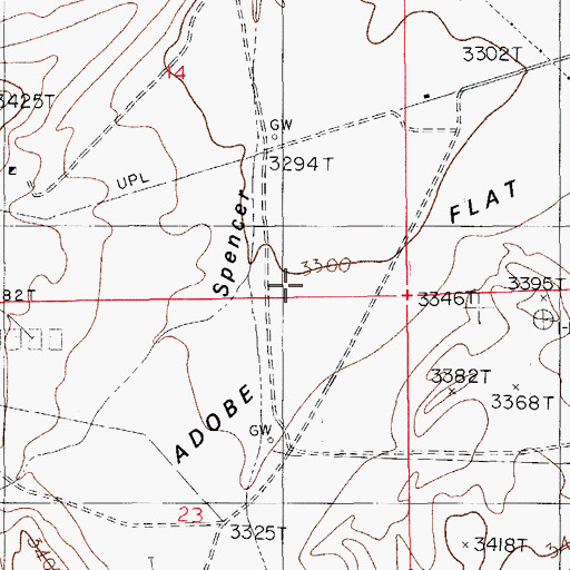 Topographic Map of Adobe Draw, NM