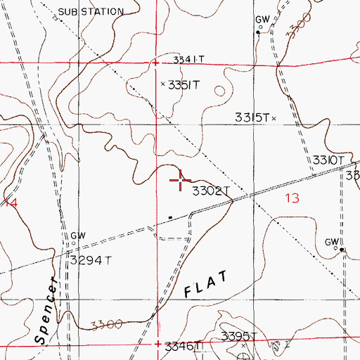 Topographic Map of Adobe Flat, NM