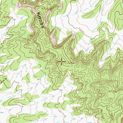 Topographic Map of Adobe Knobs, NM