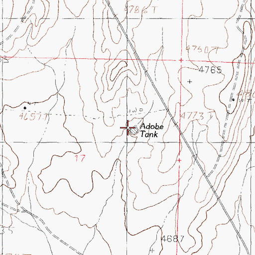 Topographic Map of Adobe Tank, NM