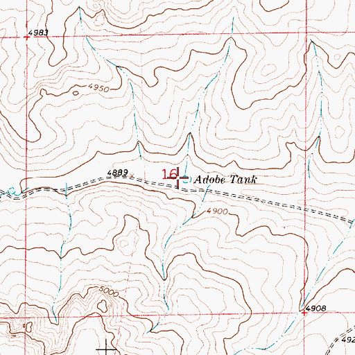 Topographic Map of Adobe Tank, NM