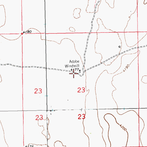 Topographic Map of Adobe Windmill, NM