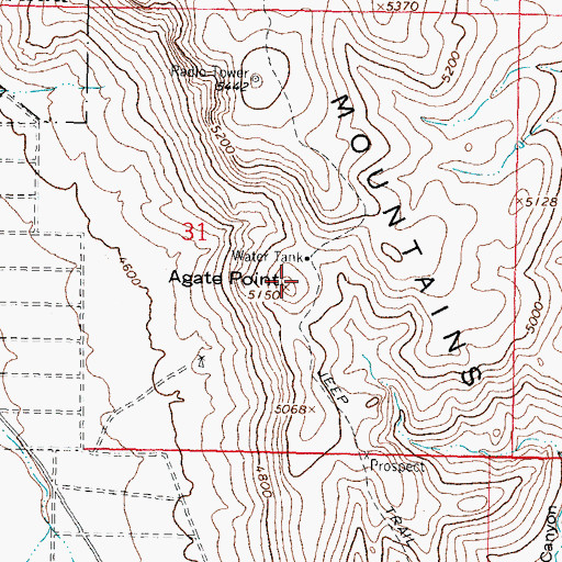 Topographic Map of Agate Point, NM