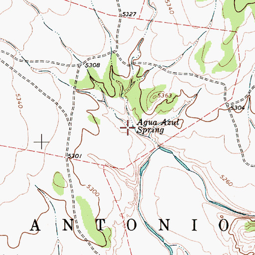 Topographic Map of Agua Azul Spring, NM