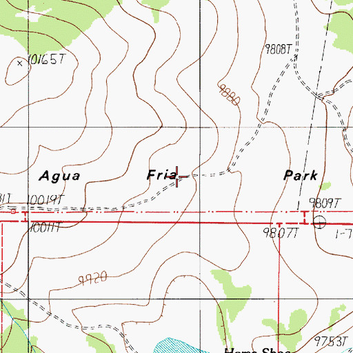 Topographic Map of Agua Fria Park, NM