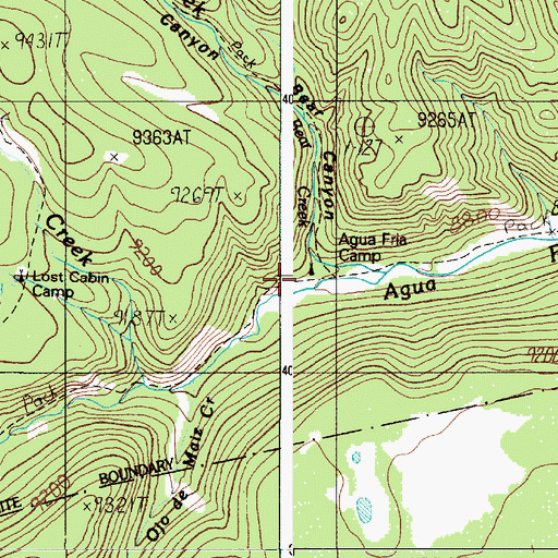Topographic Map of Agua Fria Trail Camp, NM