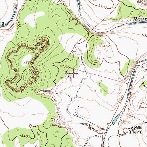 Topographic Map of Aguila Cemetery, NM
