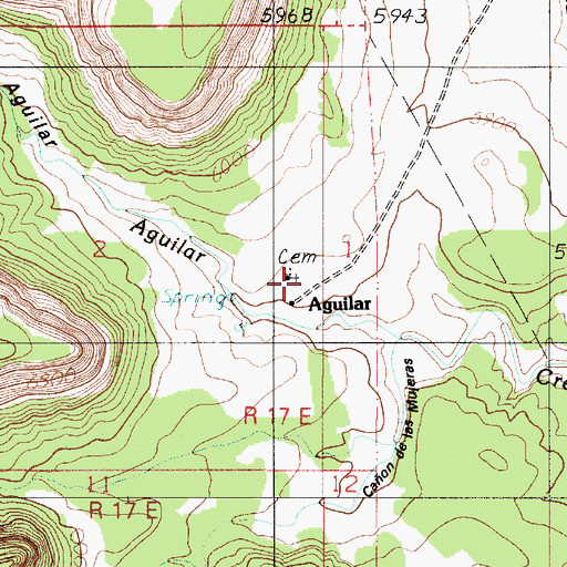 Topographic Map of Aguilar, NM
