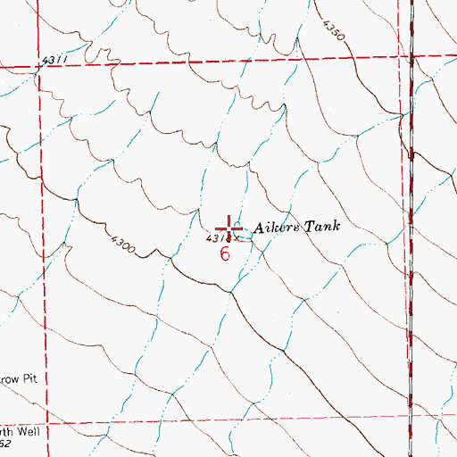 Topographic Map of Aikers Tank, NM