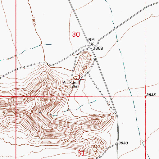 Topographic Map of Air Force Well, NM