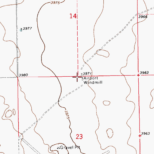 Topographic Map of Airport Windmill, NM