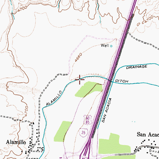 Topographic Map of Alamillo Ditch, NM