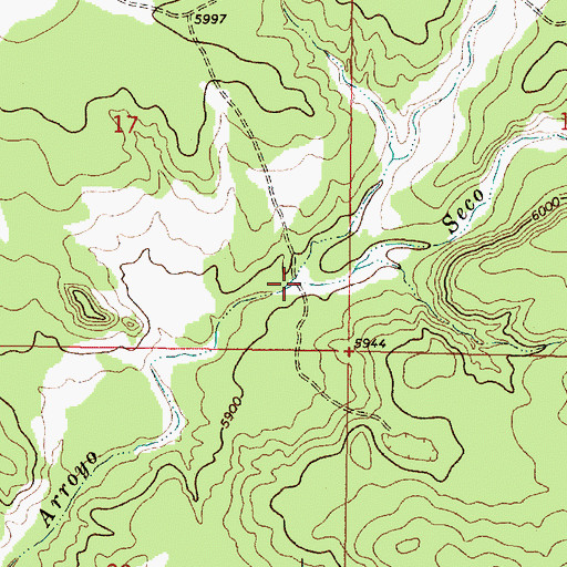 Topographic Map of Alamito Arroyo, NM