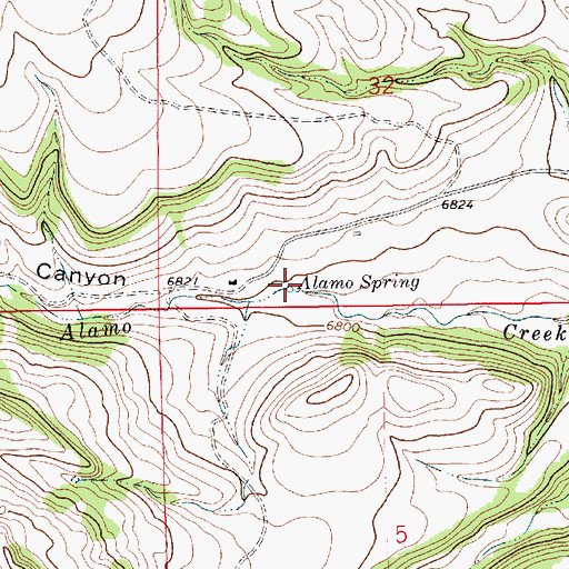 Topographic Map of Alamo Spring, NM