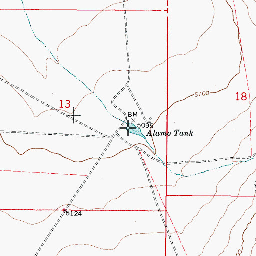 Topographic Map of Alamo Tank, NM