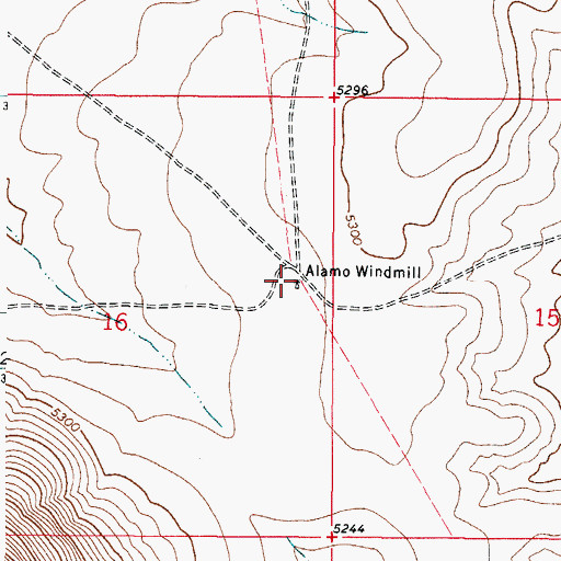 Topographic Map of Alamo Windmill, NM
