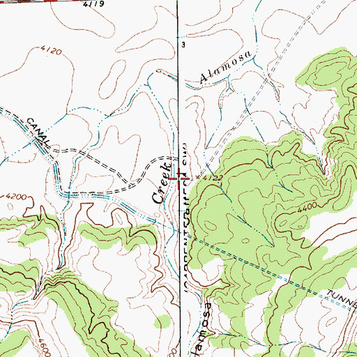 Topographic Map of Alamosa Canyon, NM