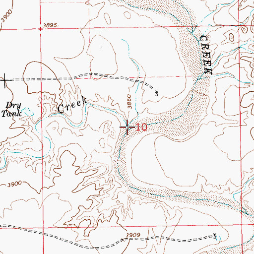 Topographic Map of Alamosa Creek, NM
