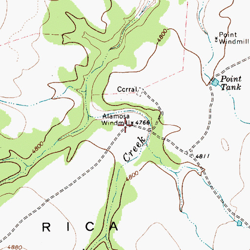 Topographic Map of Alamosa Windmill, NM