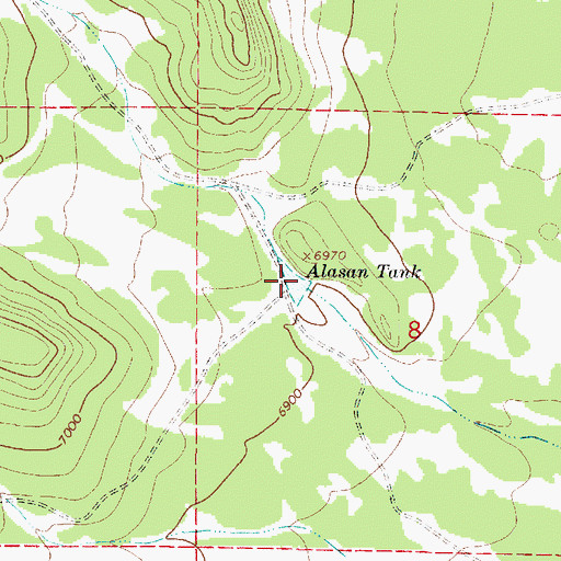 Topographic Map of Alasan Tank, NM