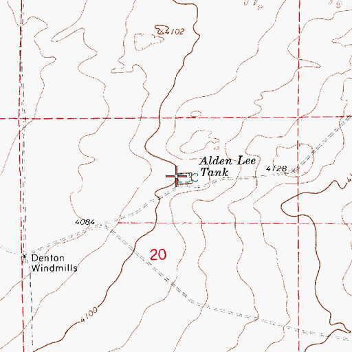 Topographic Map of Alden Lee Tank, NM