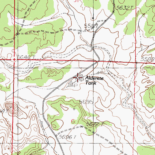 Topographic Map of Alderete Tank, NM