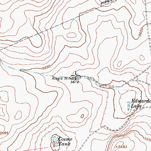Topographic Map of Alegre Windmill, NM