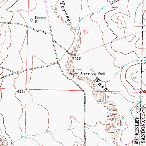 Topographic Map of Alexander Well, NM