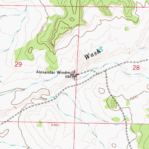 Topographic Map of Alexander Windmill, NM