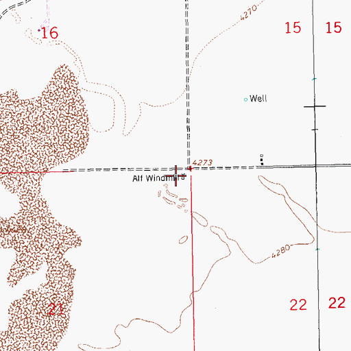Topographic Map of Alf Windmill, NM