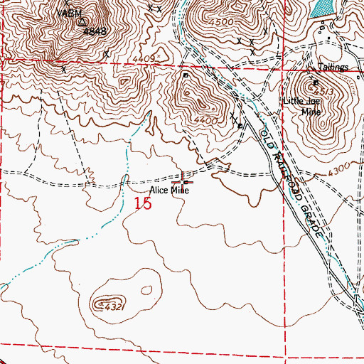 Topographic Map of Alice Mine, NM