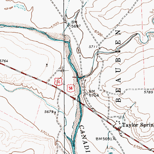 Topographic Map of Alkali Arroyo, NM