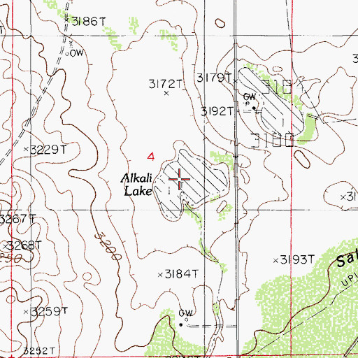 Topographic Map of Alkali Lake, NM