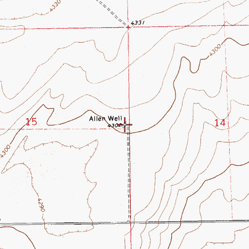 Topographic Map of Allen Well, NM