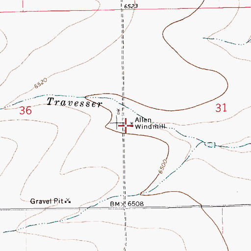 Topographic Map of Allen Windmill, NM