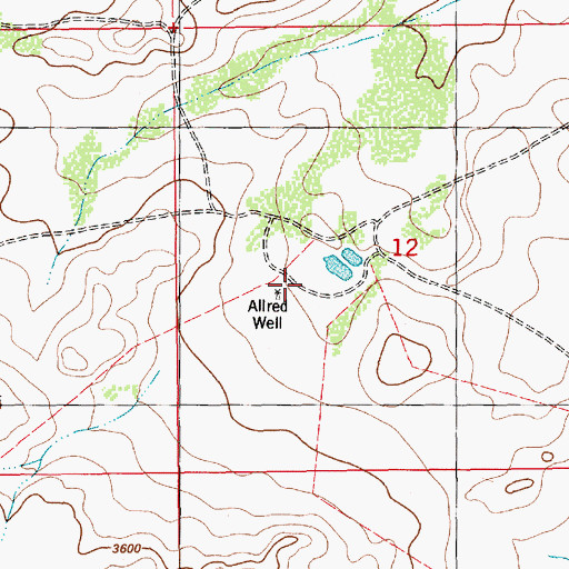 Topographic Map of Allred Well, NM