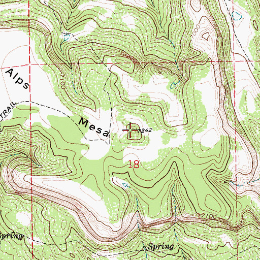 Topographic Map of Alps Mesa, NM