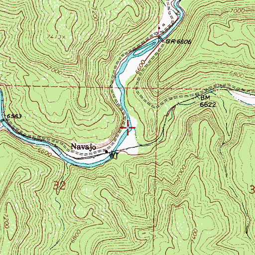 Topographic Map of Amargo Canyon, NM