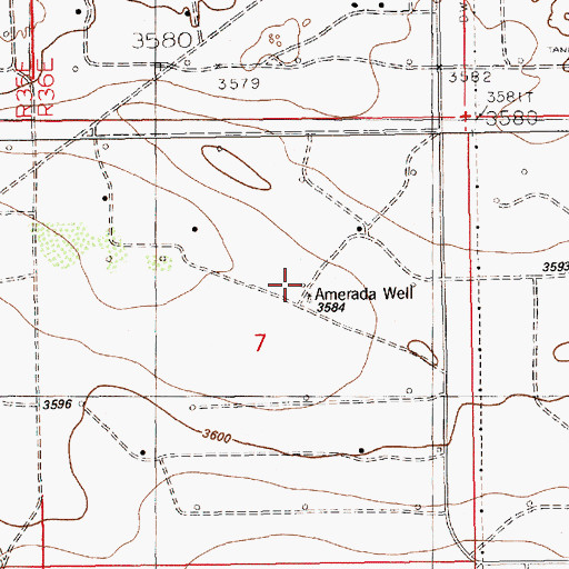Topographic Map of Amerada Well, NM