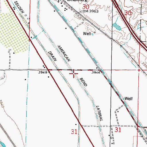 Topographic Map of American Bend Lateral, NM